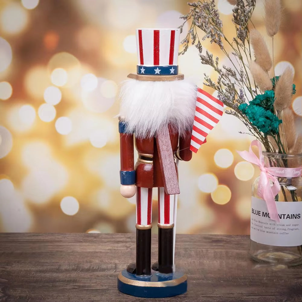 25/35CM Classic American Nutcracker Soldier Wooden Handcraft Nutcracker Puppet Desktop Ornament 2022NEW Year Christmas Gift Doll