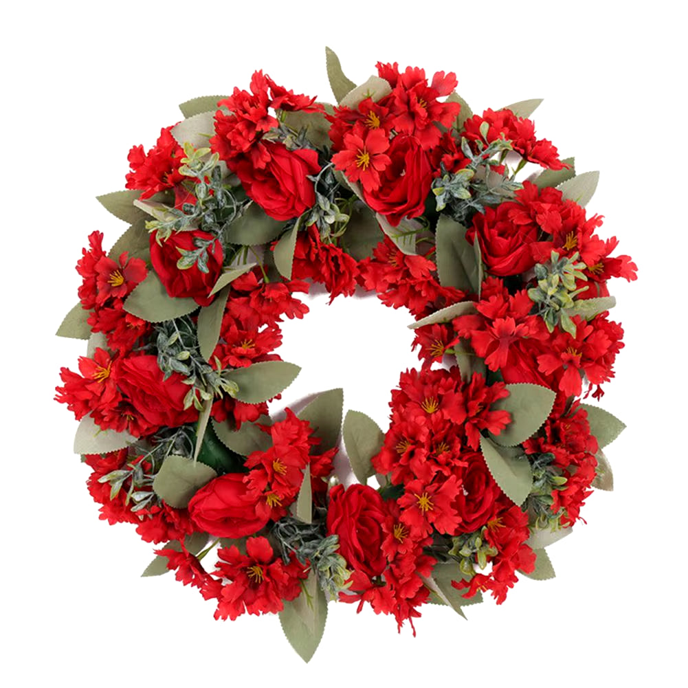 40Cm Artificial Peony Wreath Garland Home Decor Simulation Flowers Wedding Wreath for Front Door Decoration Handmade Garland