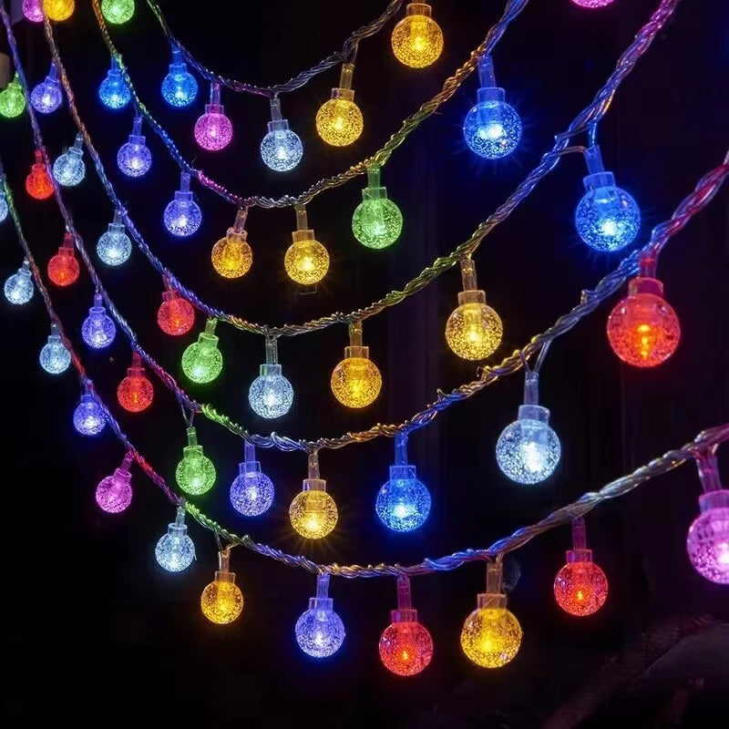 3M LED Light Crystal Ball Outdoor Garden Camping Light String 20 LED Lights Waterproof Garland Light Ramadan Decorations