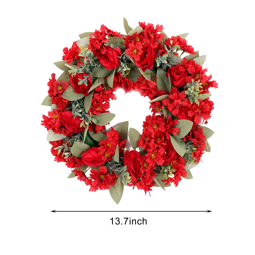 40Cm Artificial Peony Wreath Garland Home Decor Simulation Flowers Wedding Wreath for Front Door Decoration Handmade Garland