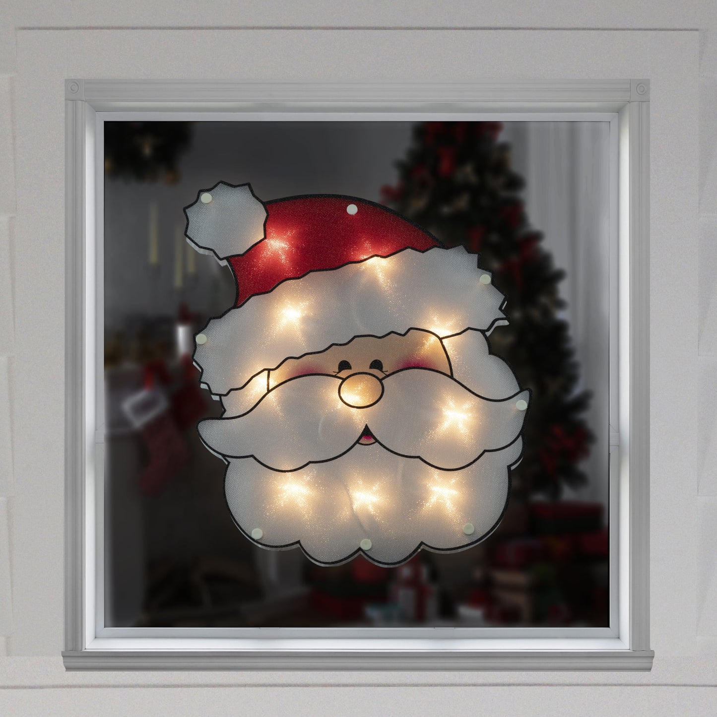 12" Lighted Santa Claus Christmas Window Silhouette