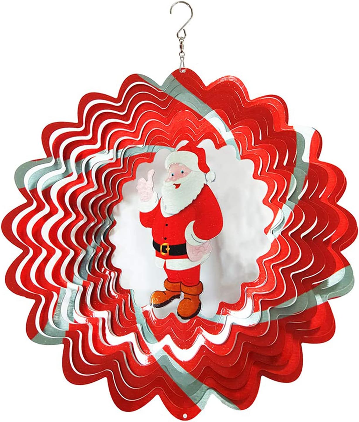 Wind Spinner 3D Stainless Steel Christmas Decoration Garden Decoration Indoor Outdoor Hanging Ornament Worth Gift 12Inch Santa Claus Metal Wind Spinners