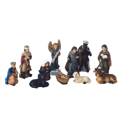 Nativity Scene Set Baby Jesus Christmas Figurines Hand Painted Table Ornament for Xmas Party Christian New Year Xmas Tree Decor