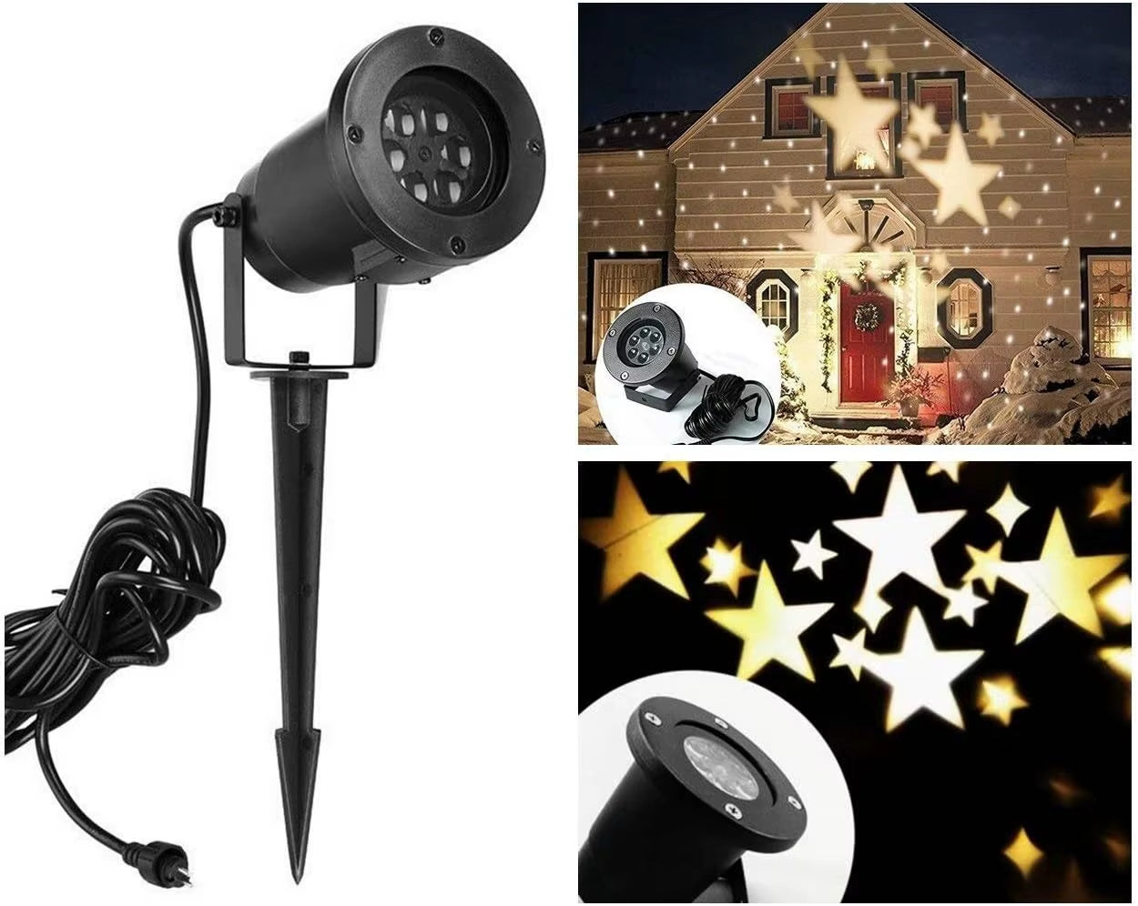 Lightess Christmas Projector Light Star Moving Holiday Decorations Outdoor Indoor Decor LED Landscape Projection Spotlight