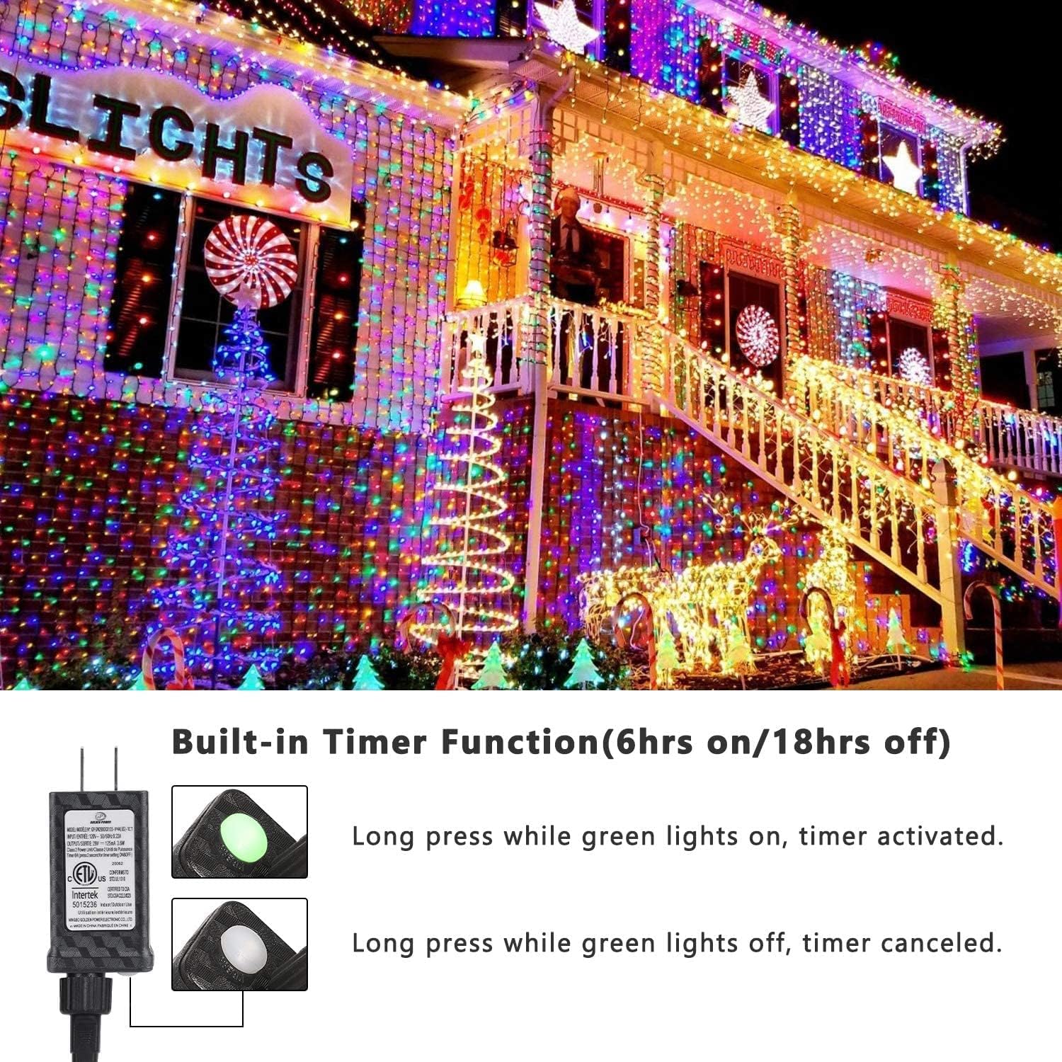 Christmas Lights 100FT 300 LED String Lights with 8 Modes Timer Connectable Waterproof Plug-In Fairy Lights for Home, Garden, Party, Holiday, Tree, Christmas Decorations (Multicolor)