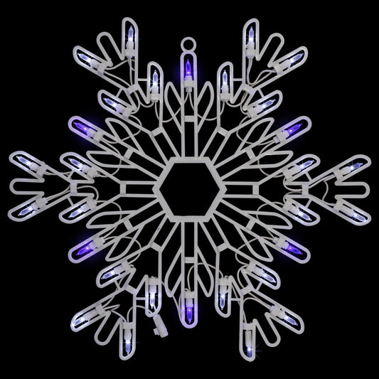 15" LED Lighted Snowflake Christmas Window Silhouette - Pure White/Blue