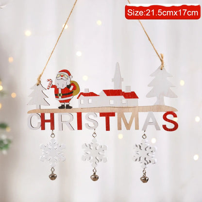 Gnome Santa Claus Wooden Hanging Ornament 2024 Merry Christmas Decoration for Home Door Xmas Tree Pendants Navidad New Year 2025