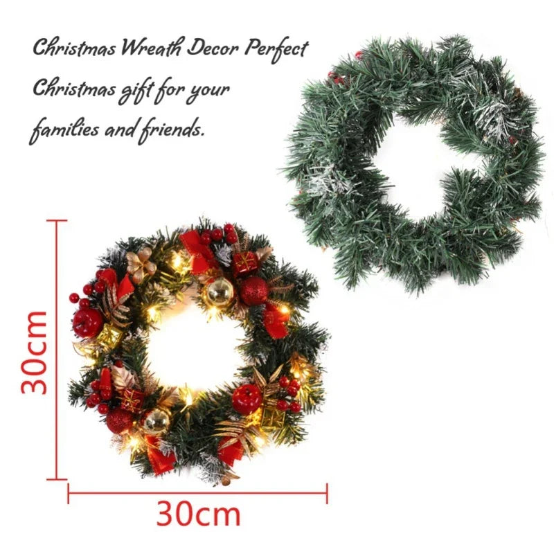 Christmas Wreath for Front Door Gold Window Wall Door Christmas Decorations 2024 Garland Ornament New Year Navidad 2025