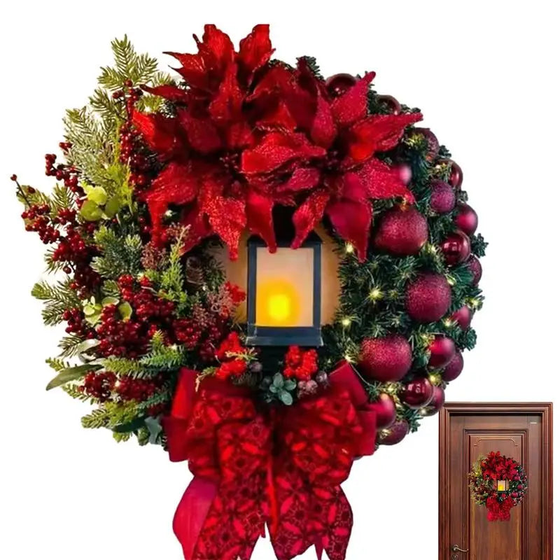 Christmas Wreath Decoration 11.8Inch/30Cm Lighted Decorations Christmas Artificial Wreath Holiday Festival Supplies Front Door