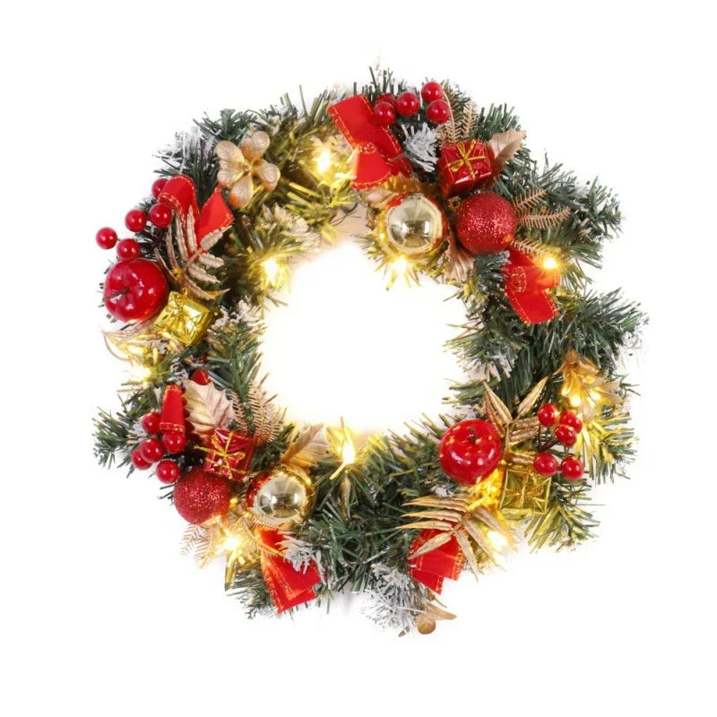 Christmas Wreath for Front Door Gold Window Wall Door Christmas Decorations 2024 Garland Ornament New Year Navidad 2025