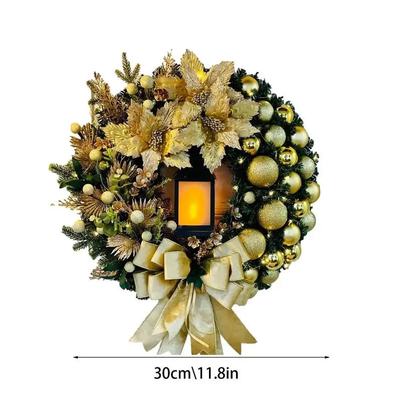 Christmas Wreath Decoration 11.8Inch/30Cm Lighted Decorations Christmas Artificial Wreath Holiday Festival Supplies Front Door