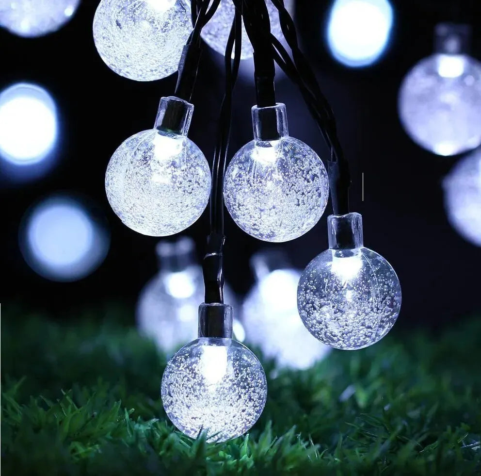 3M LED Light Crystal Ball Outdoor Garden Camping Light String 20 LED Lights Waterproof Garland Light Ramadan Decorations