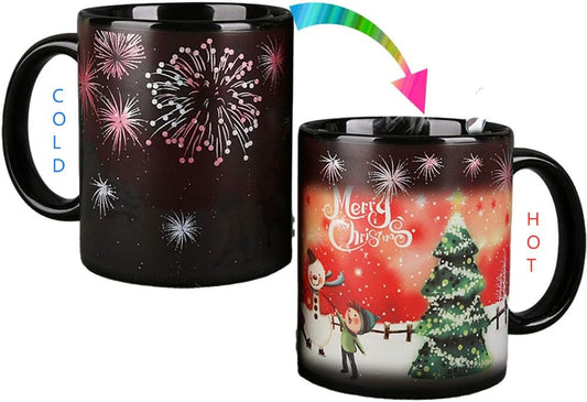 Christmas Coffee Mug Magic Heat Changing Mug 12 Oz Color Changing Mug Heat Sensitive Coffee Mug with Gift Box Holiday Coffee Mug Christmas Mugs for Women,Men,Kid,Family, Friends (Xmas Tree)