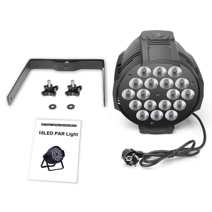 4PCS 200W 18 LED Par Light 4In1 18X8W RGBW Stage Light DMX 512 Control 4/8CH Flat Lighting Christmas DJ Party Disco Lamp