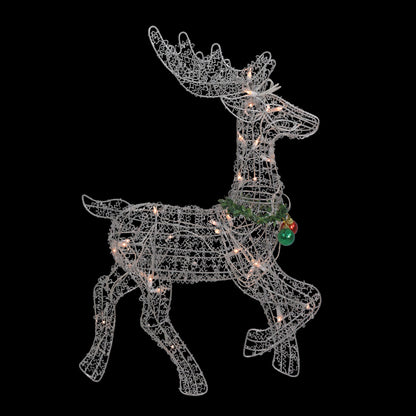 Lighted Prancing Reindeer Christmas Outdoor Decoration - 25.5" - Clear Lights