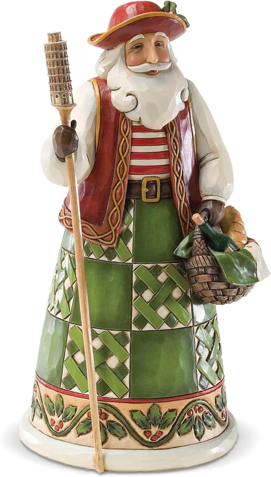 Jim Shore Heartwood Creek Italian Santa Stone Resin Figurine, 6.875”