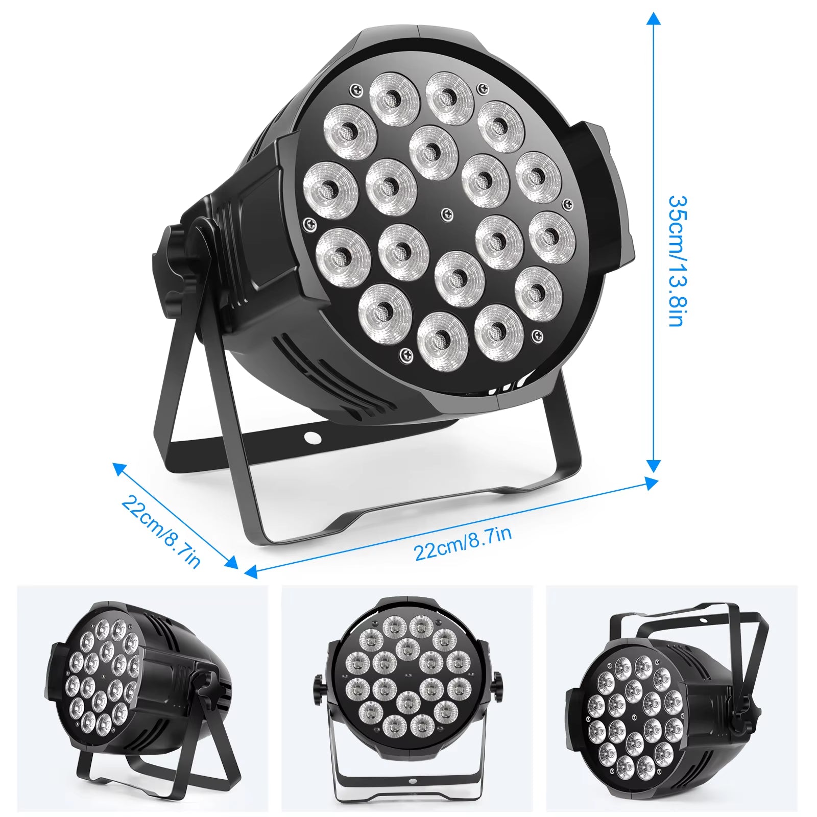 4PCS 200W 18 LED Par Light 4In1 18X8W RGBW Stage Light DMX 512 Control 4/8CH Flat Lighting Christmas DJ Party Disco Lamp