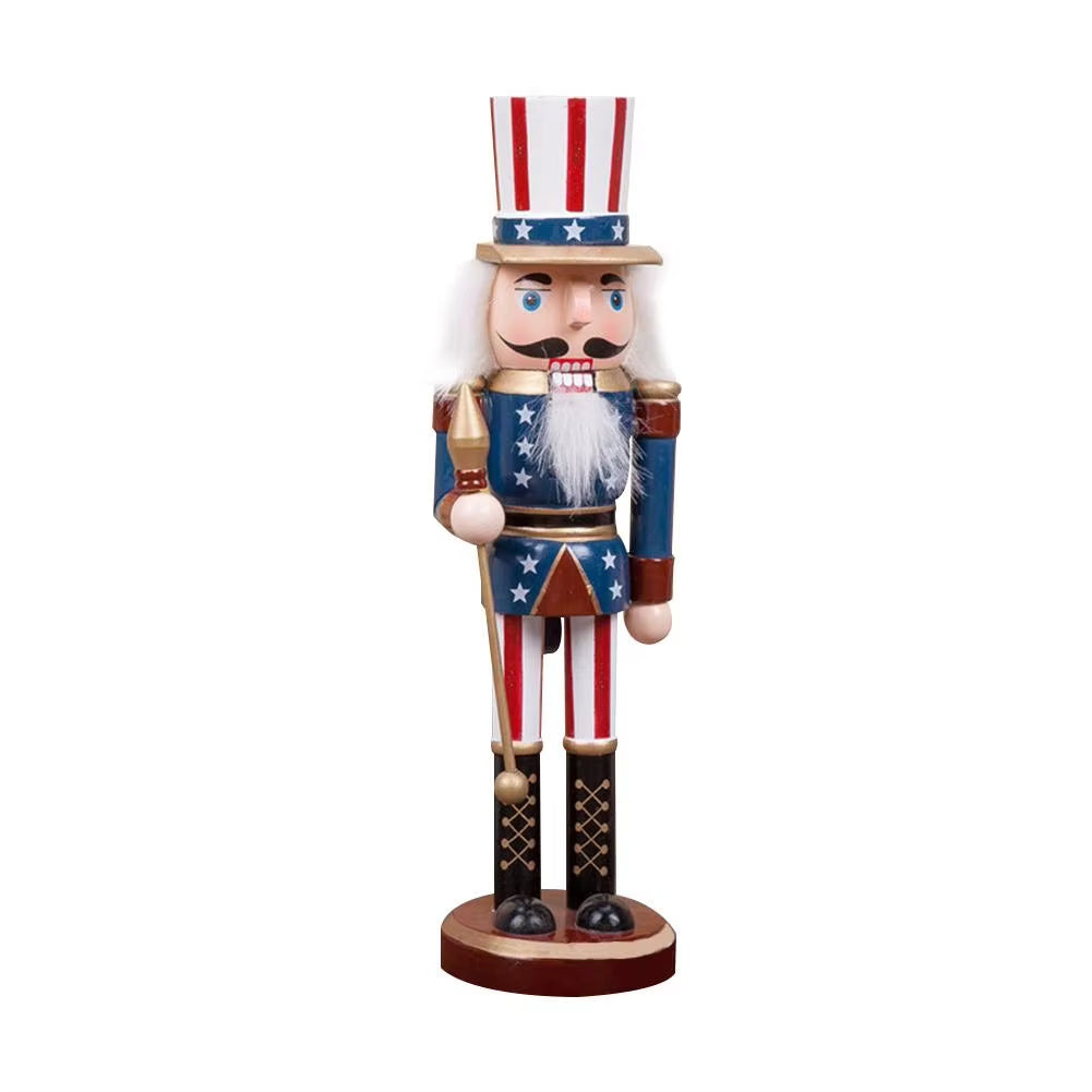 25/35CM Classic American Nutcracker Soldier Wooden Handcraft Nutcracker Puppet Desktop Ornament 2022NEW Year Christmas Gift Doll