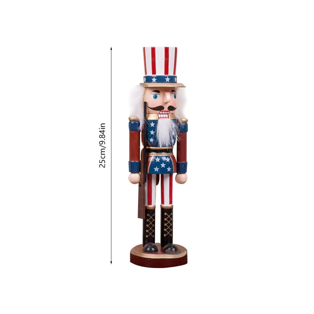 25/35CM Classic American Nutcracker Soldier Wooden Handcraft Nutcracker Puppet Desktop Ornament 2022NEW Year Christmas Gift Doll